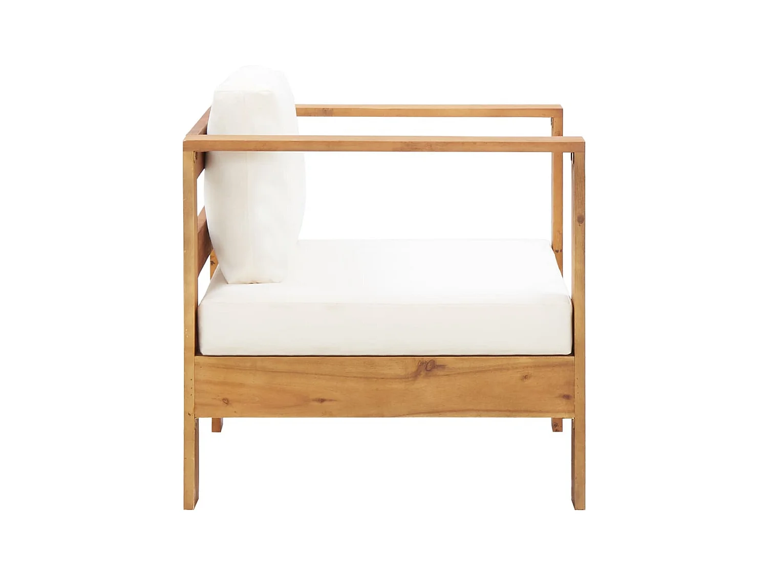 Chaise de jardin avec coussin Crème Bois d'acacia solide FR16814