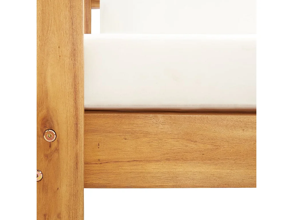 Silla de jardín con cojín madera maciza de acacia color crema ES870798