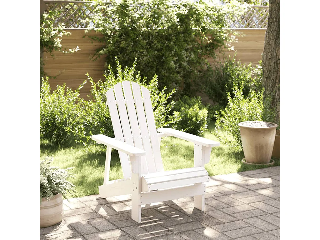 Chaise Adirondack blanc 69x85x90,5 cm bois massif de sapin FR486200
