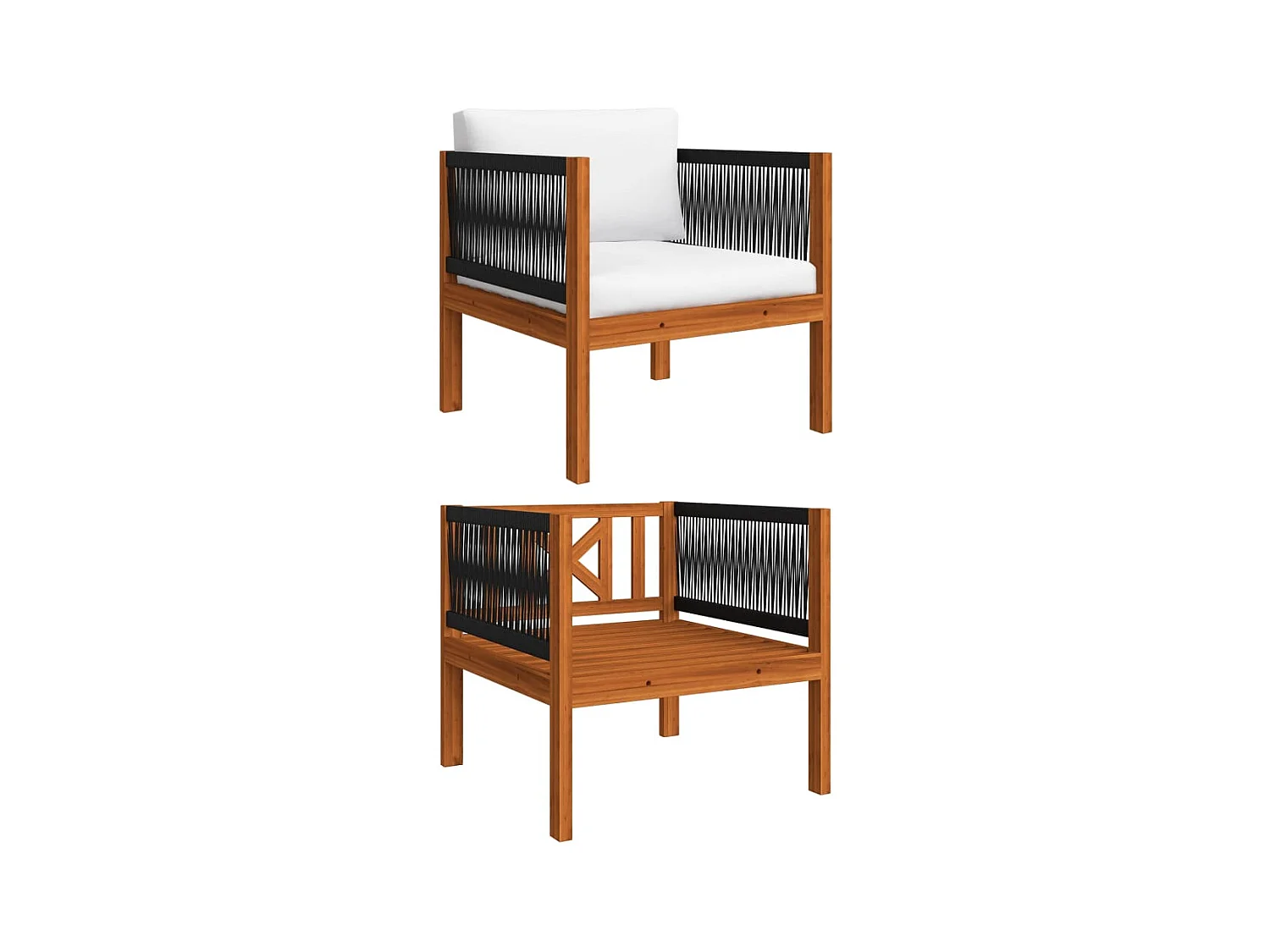 Chaise de jardin avec coussin Bois d'acacia solide FR43375