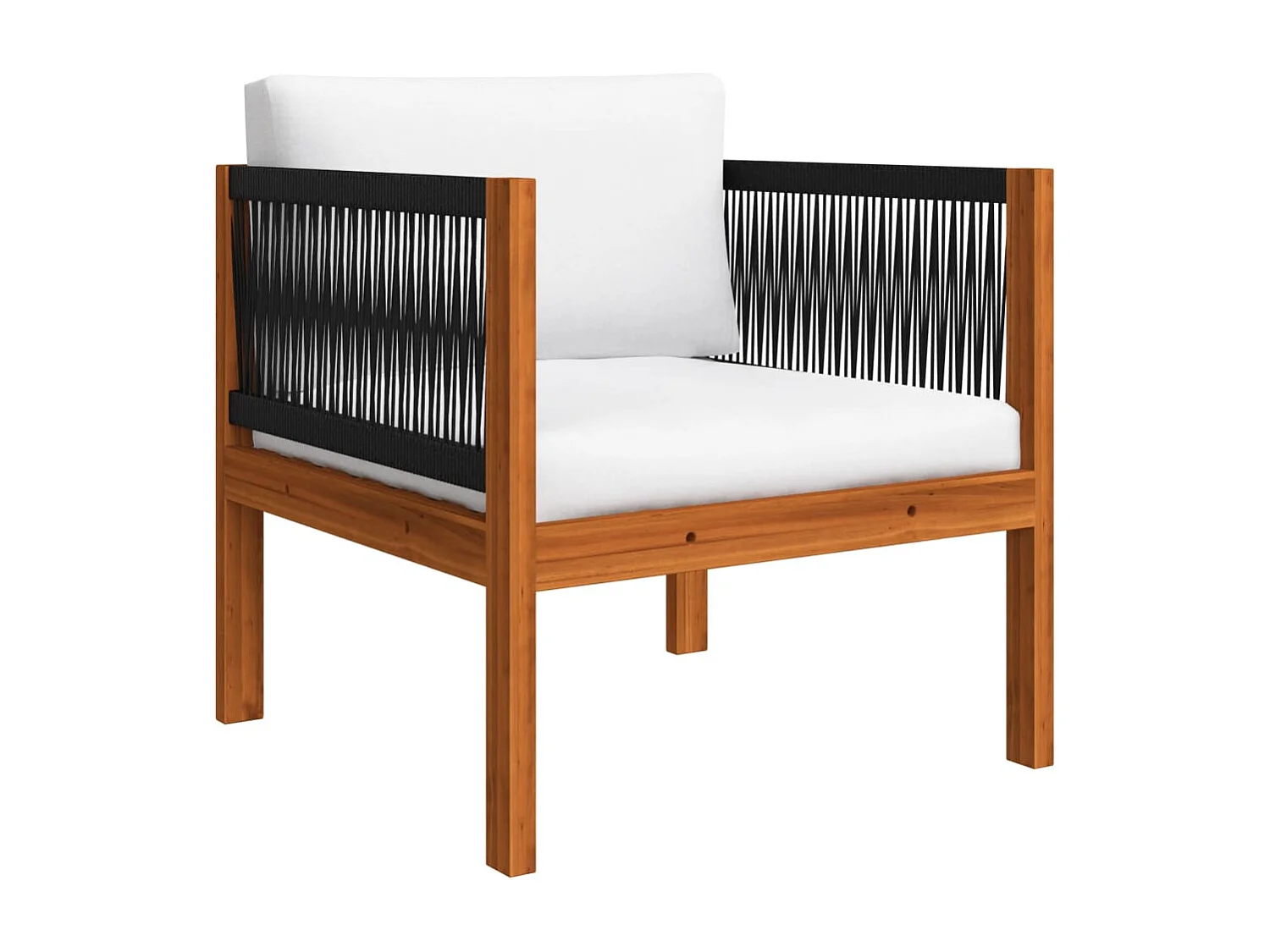 Tuinstoel met kussen massief acaciahout BE327844