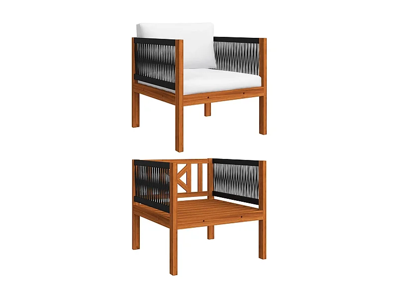 Chaise de jardin avec coussin Bois d'acacia solide FR43375