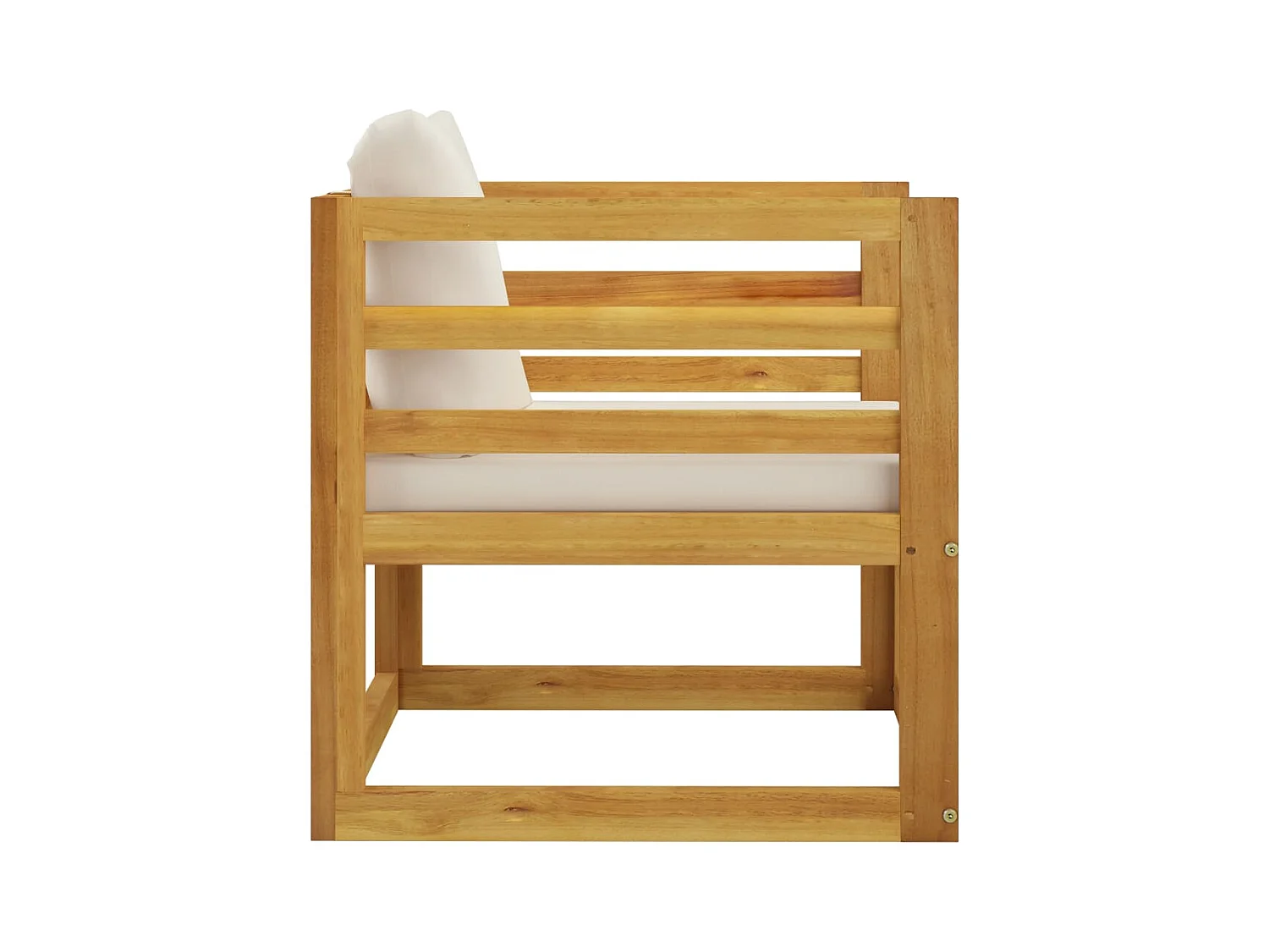 Chaise de jardin avec coussins crème Bois d'acacia massif FR96001
