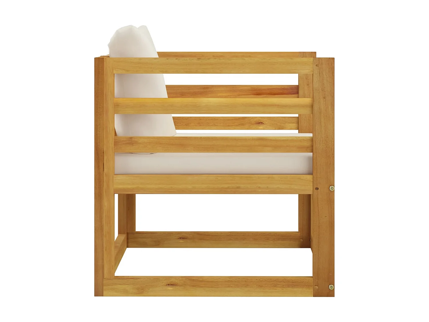 Tuinstoel met crèmekleurige kussens massief acaciahout BE234375