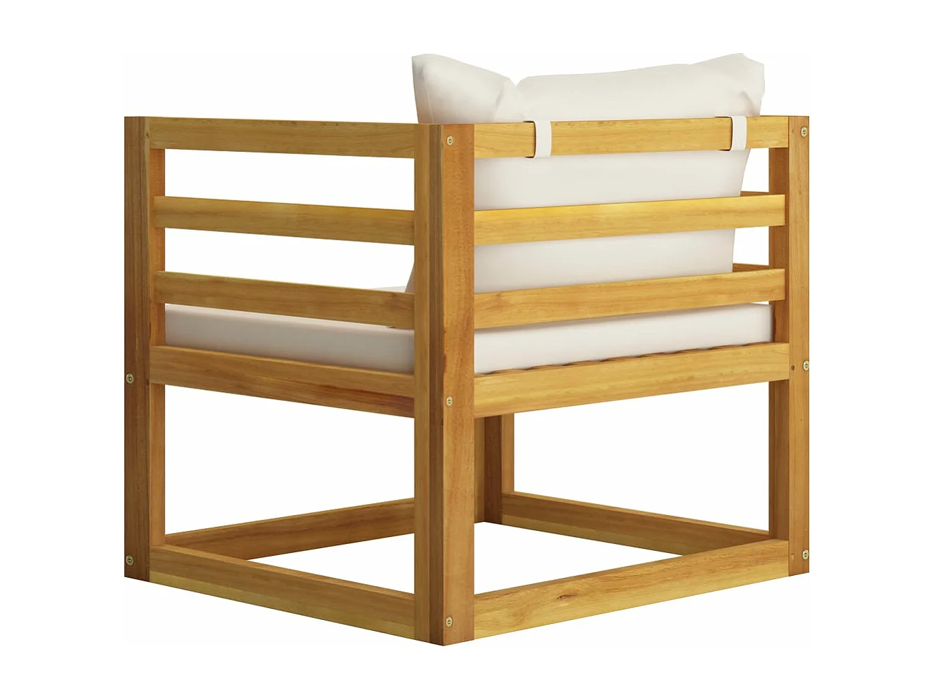 Tuinstoel met crèmekleurige kussens massief acaciahout BE234375