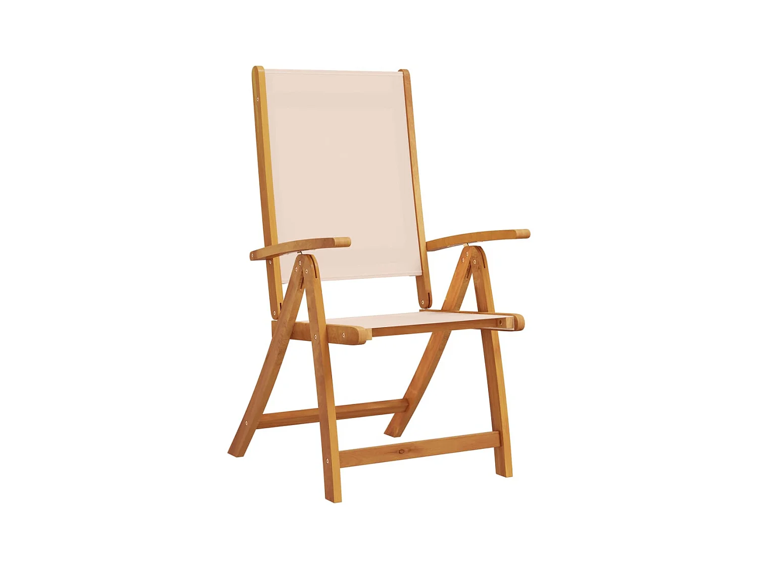 Lot de 4 Chaises pliables de jardin bois d'acacia et textilène FR502655