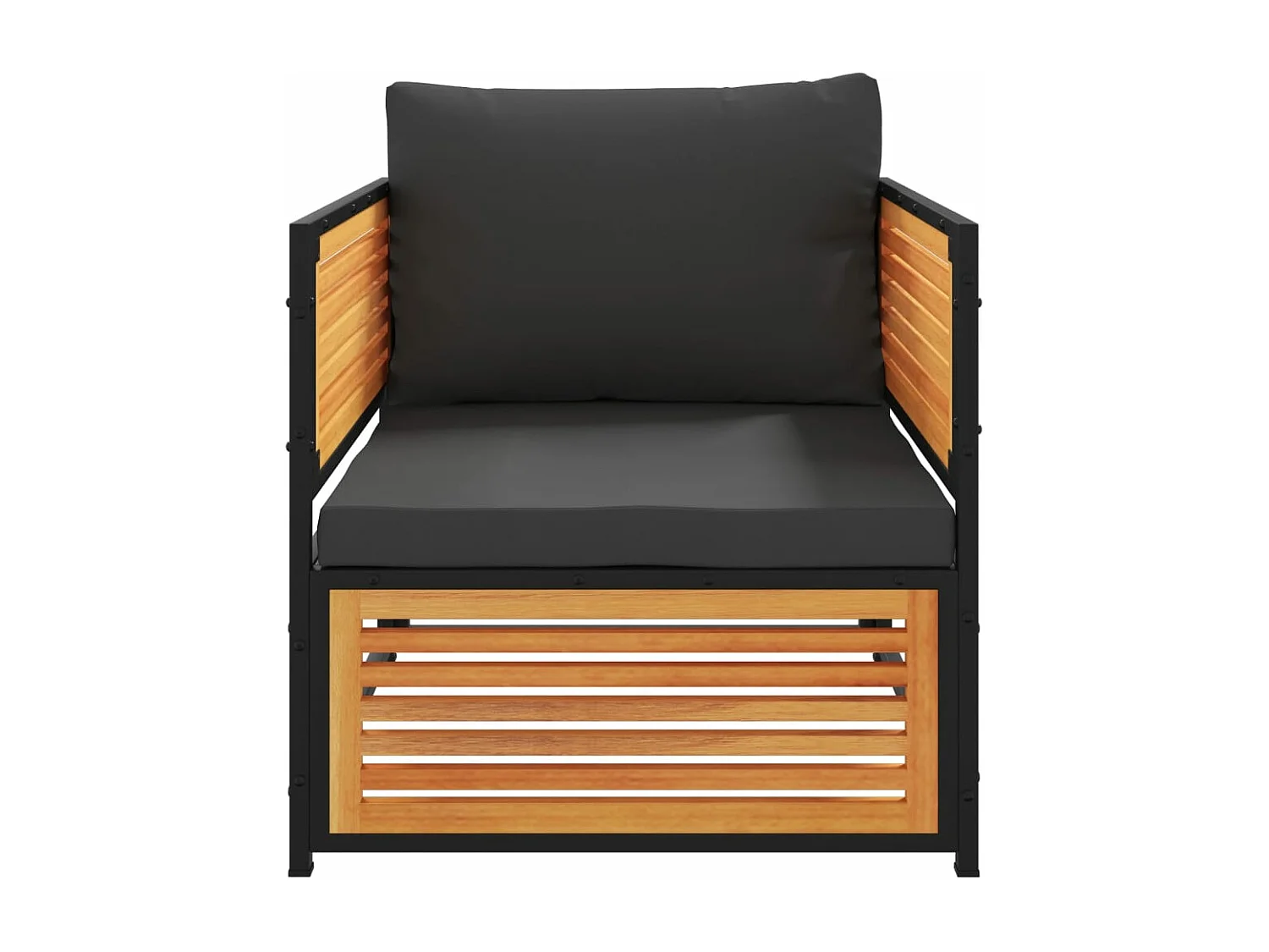 Chaise de jardin avec coussins bois massif d'acacia FR64401