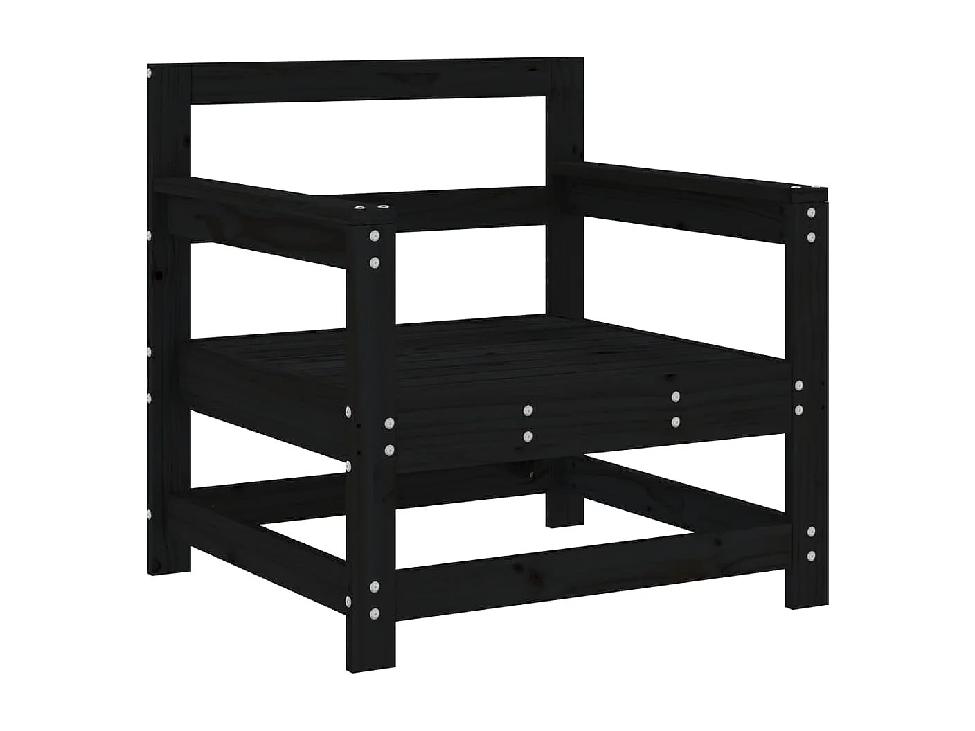 Lot de 2 Chaises de jardin noir bois massif de pin FR64433