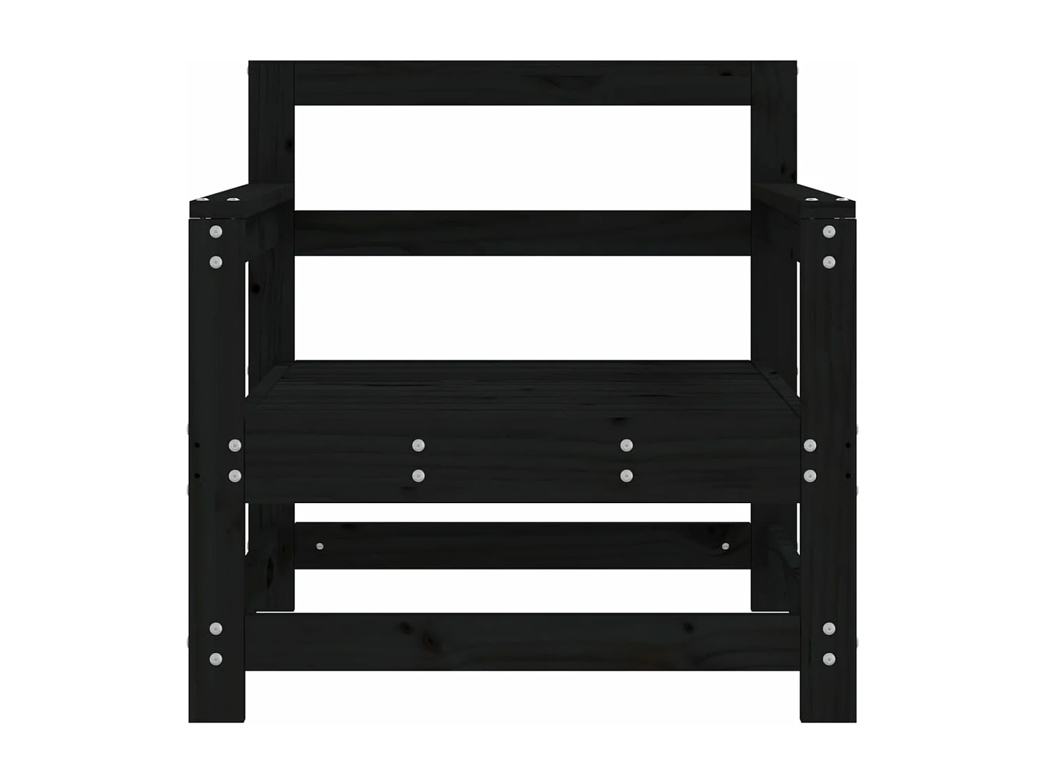 Lot de 2 Chaises de jardin noir bois massif de pin FR64433