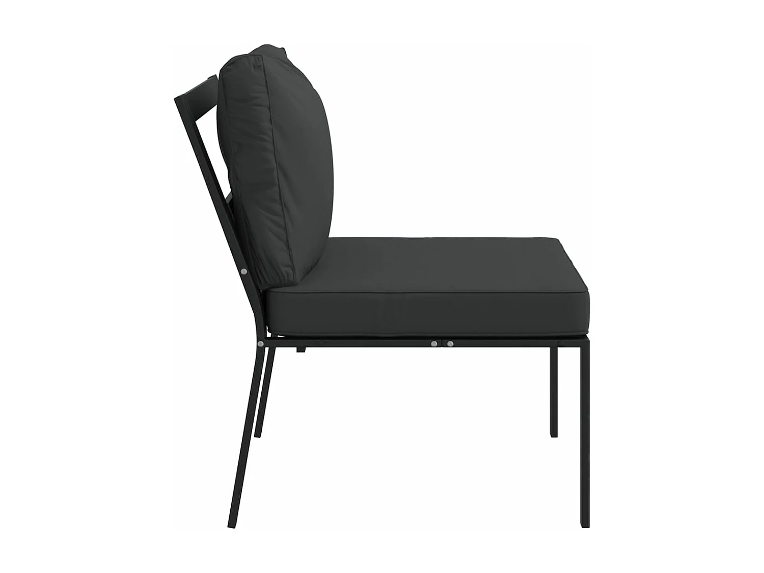 Lot de 2 Chaises de jardin avec coussins gris 60x74x79 cm acier FR51189