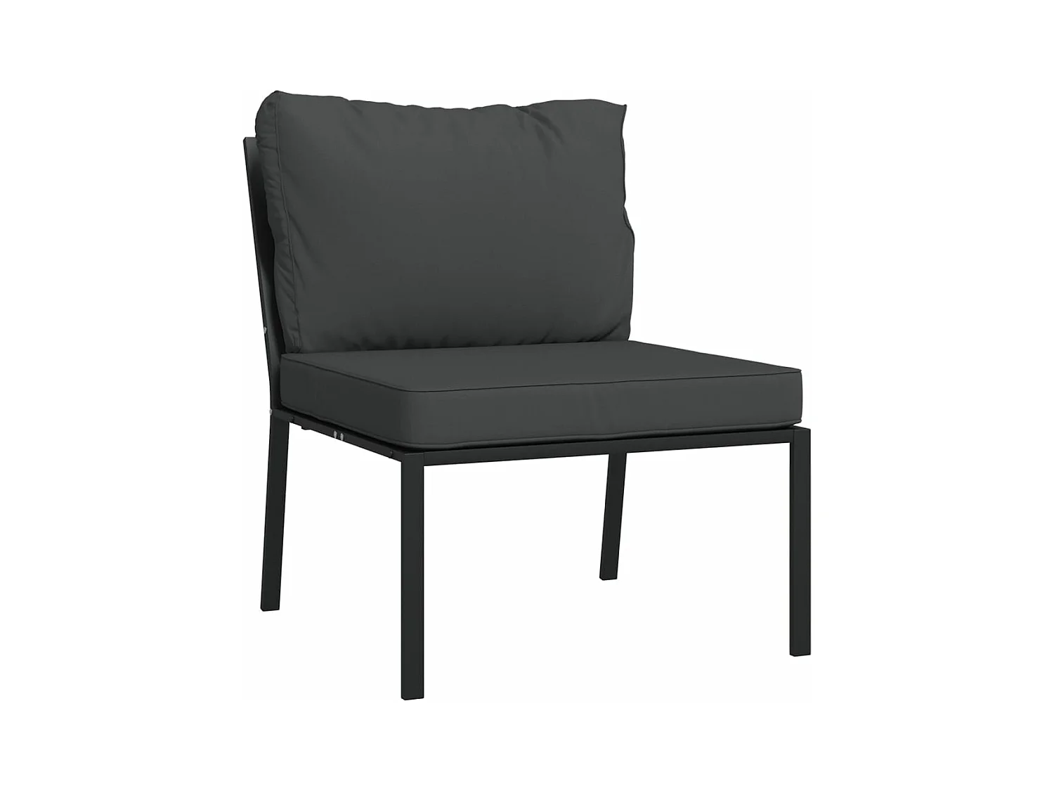 Lot de 2 Chaises de jardin avec coussins gris 60x74x79 cm acier FR51189