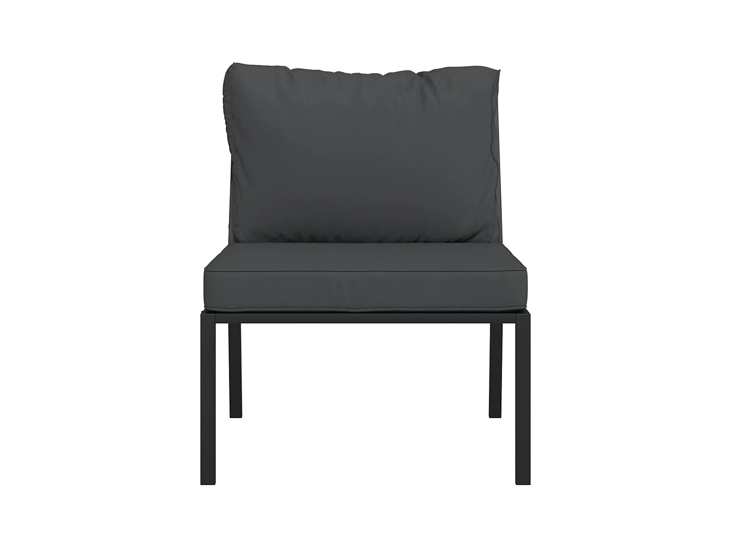 Lot de 2 Chaises de jardin avec coussins gris 60x74x79 cm acier FR51189