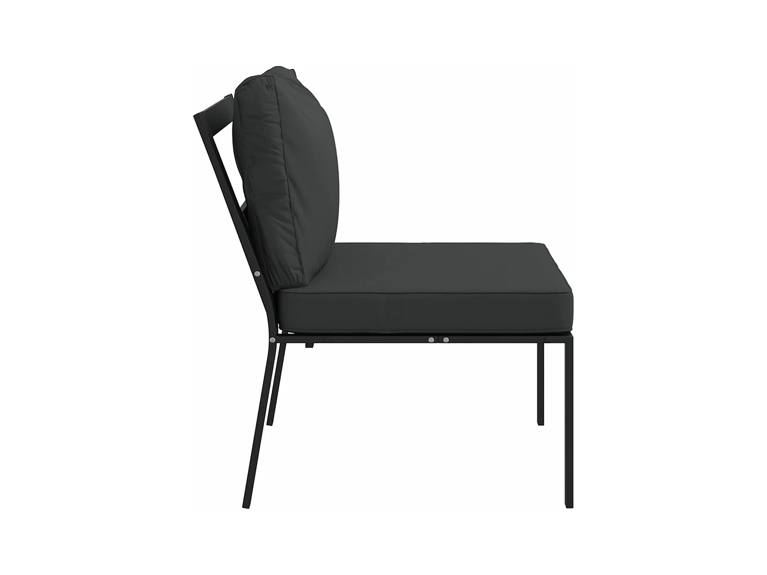 Lot de 2 Chaises de jardin avec coussins gris 60x74x79 cm acier FR51189