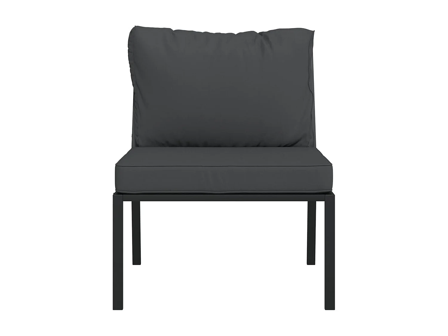 Lot de 2 Chaises de jardin avec coussins gris 60x74x79 cm acier FR51189