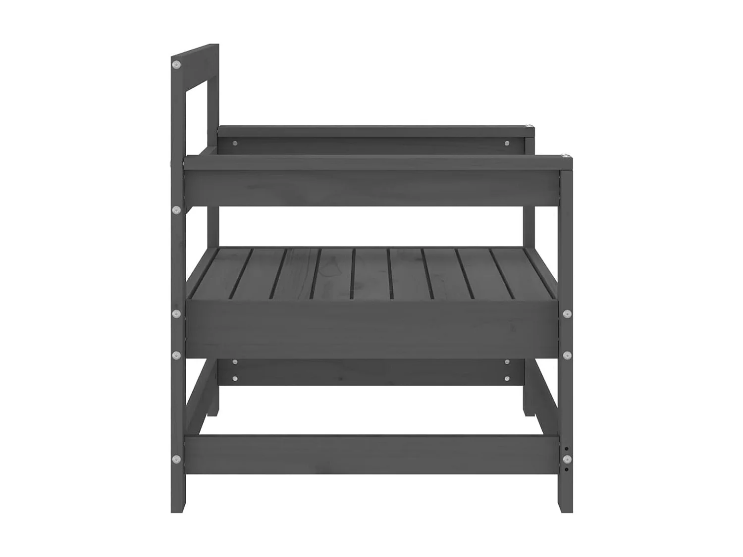 Lot de 2 Chaises de jardin gris bois massif de pin FR86898
