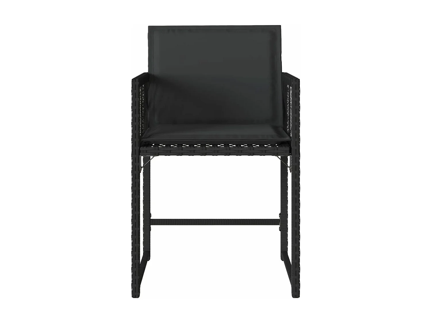Lot de 4 Chaises de jardin avec coussins noir résine tressée FR699224
