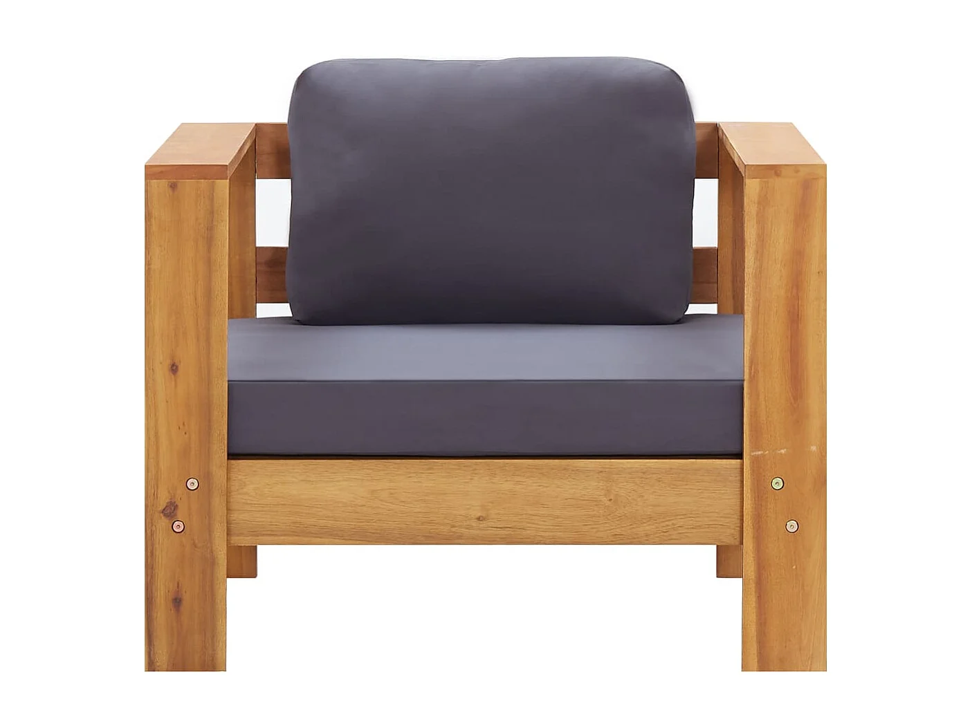 Chaise de jardin avec coussin Gris foncé Bois d'acacia solide FR52244