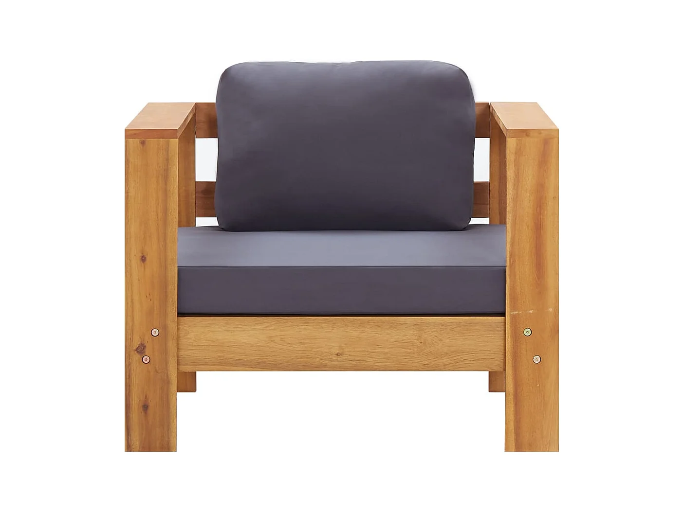 Chaise de jardin avec coussin Gris foncé Bois d'acacia solide FR52244
