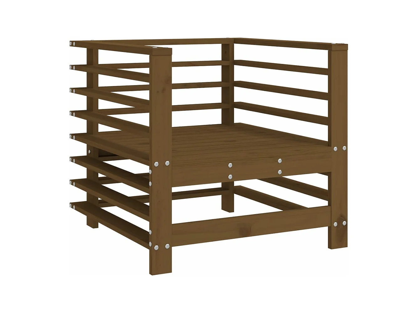 Lot de 2 Chaises de jardin marron miel bois massif de pin FR43096
