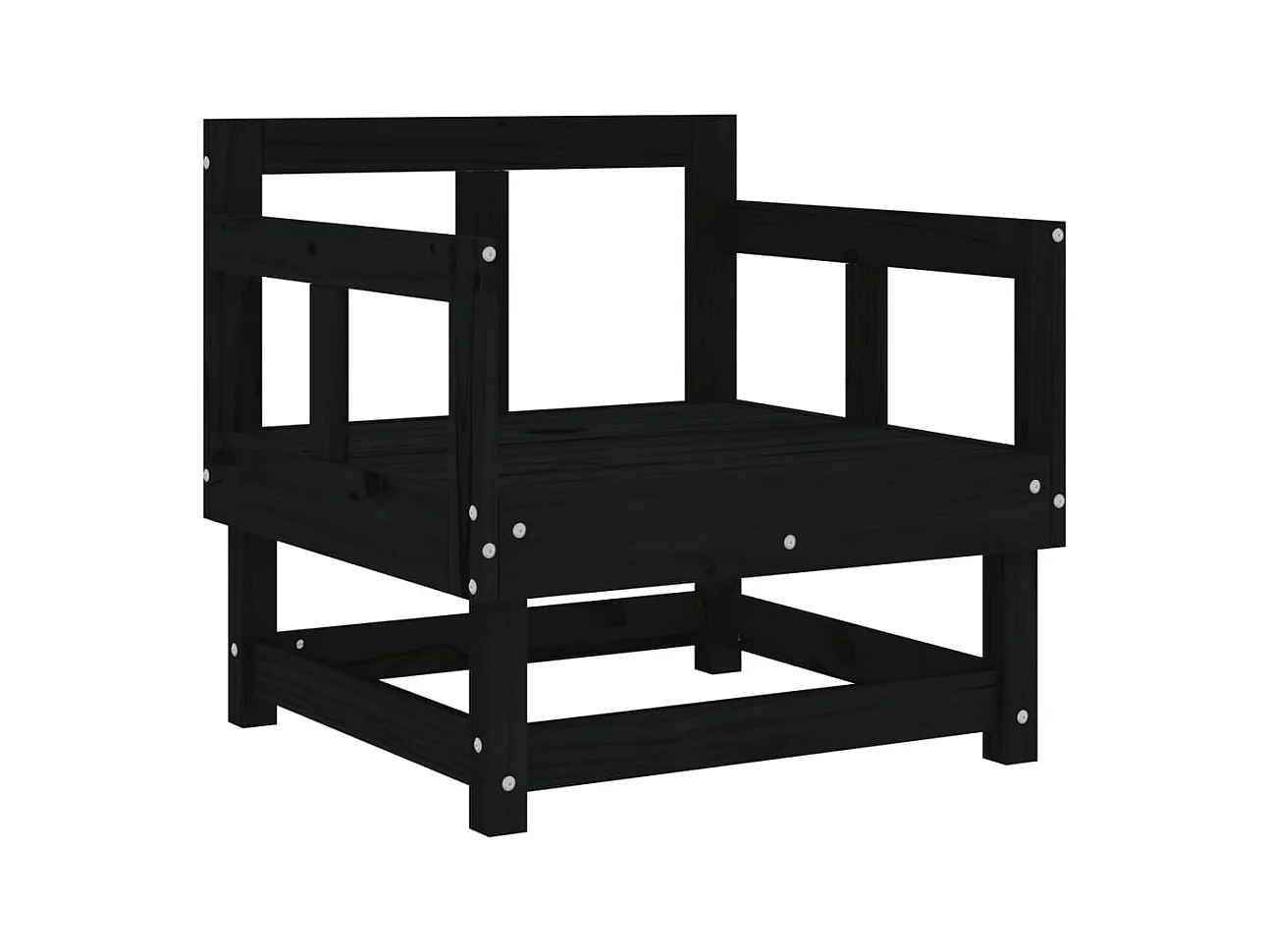 Cadeiras de jardim 2 pcs madeira de pinho maciça preto PT402809