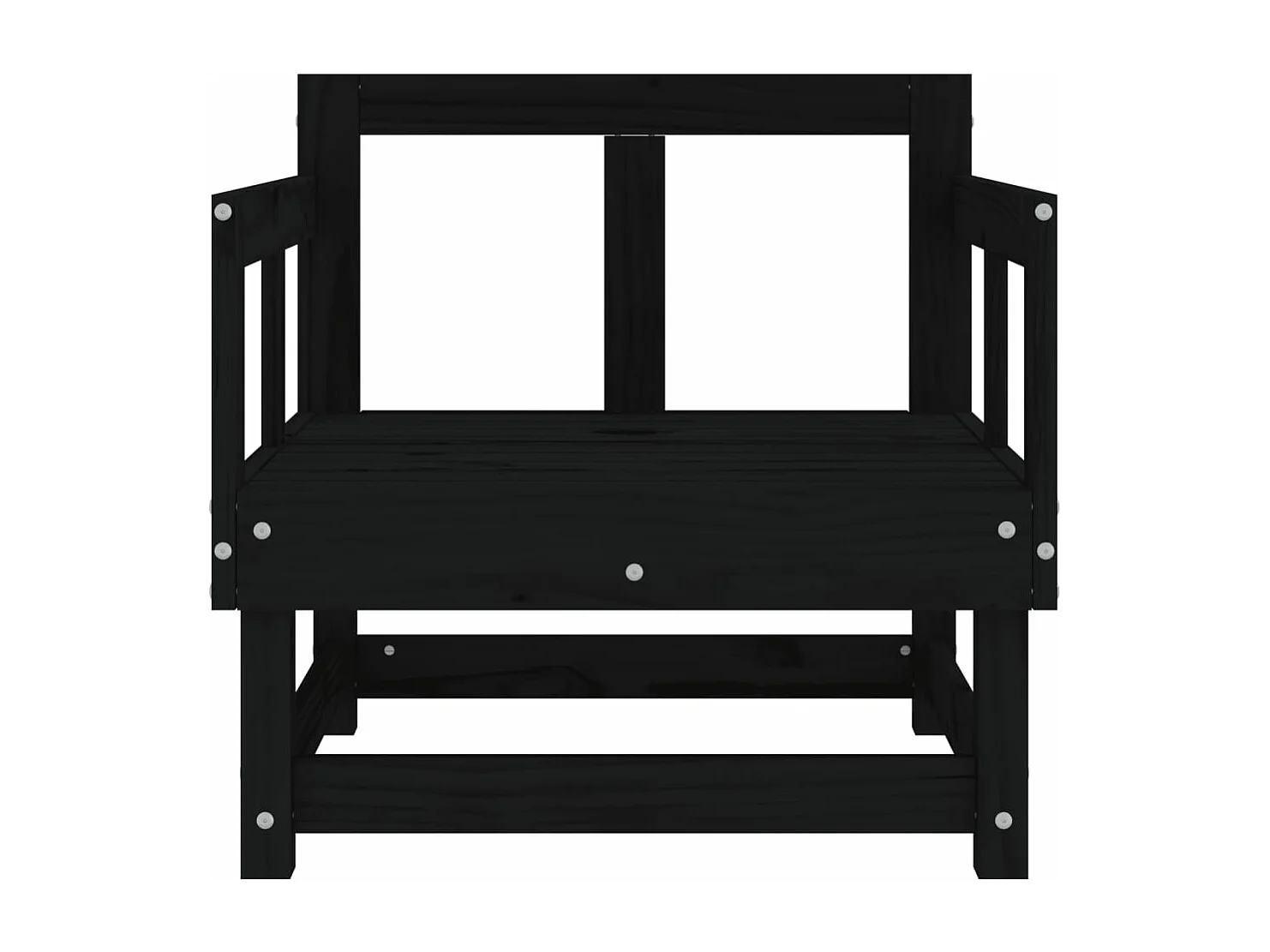 Lot de 2 Chaises de jardin noir bois massif de pin FR48068