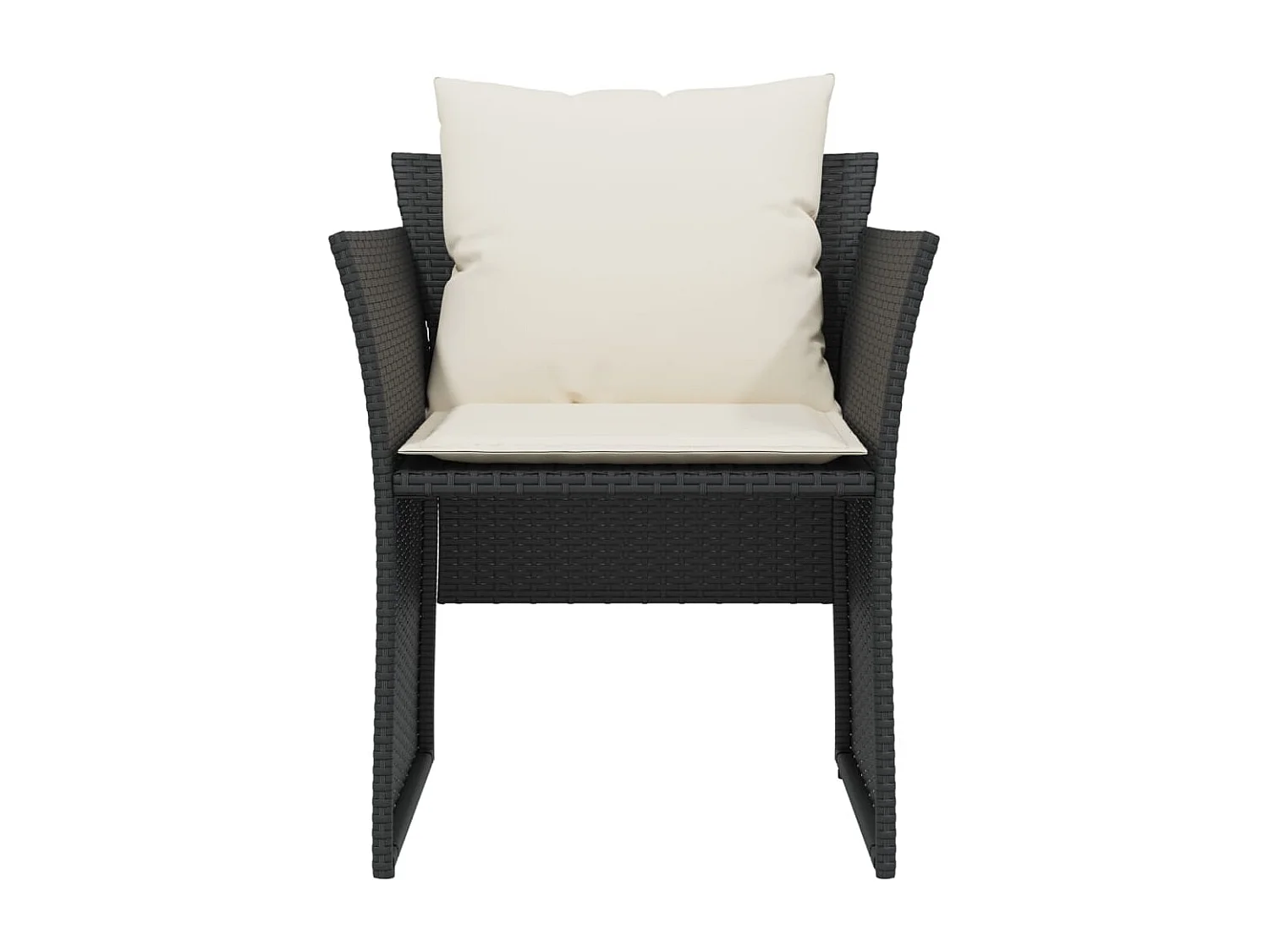 Chaise de jardin avec tabouret noir résine tressée FR24167