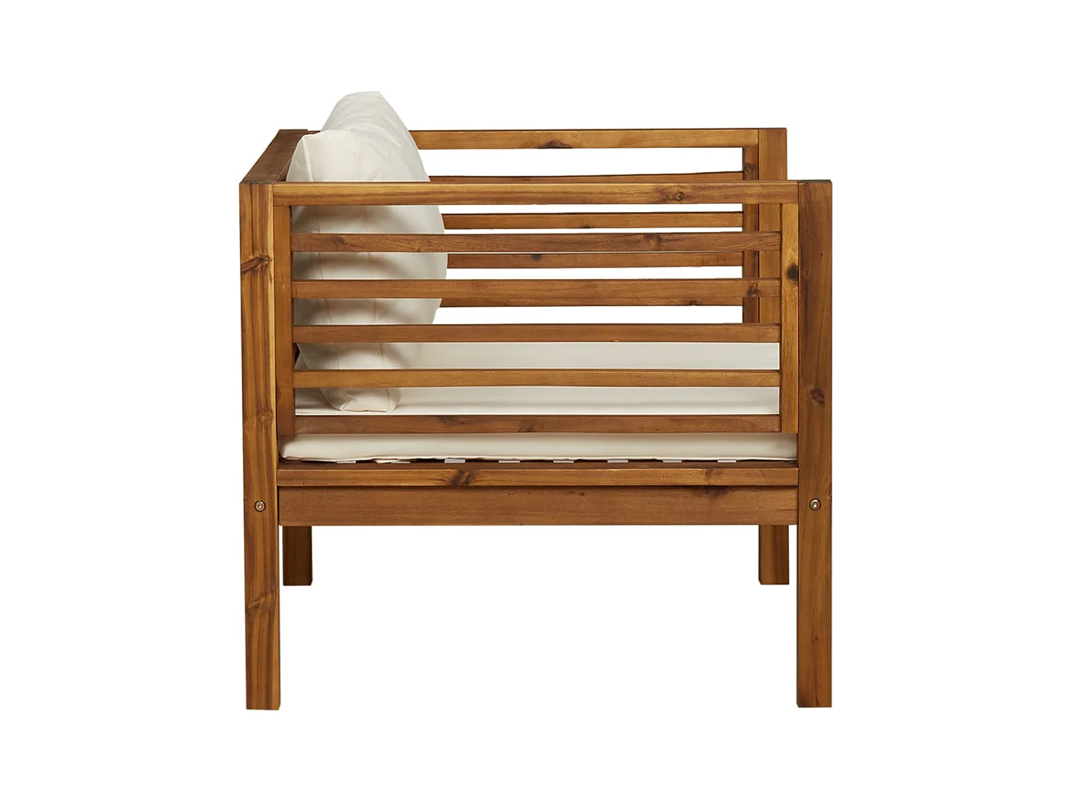 Chaise de jardin avec coussins blanc crème Bois d'acacia massif FR76429