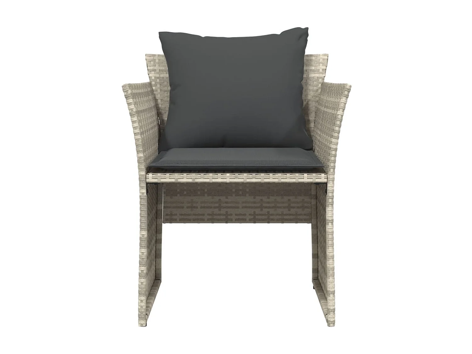 Chaise de jardin avec tabouret gris clair résine tressée FR72996
