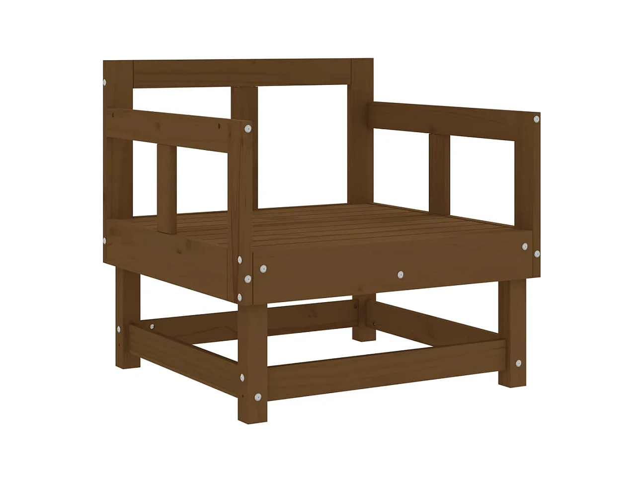 Lot de 2 Chaises de jardin marron miel bois massif de pin FR63120
