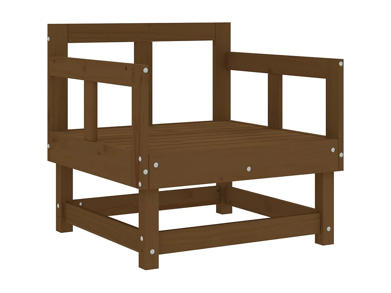 Lot de 2 Chaises de jardin marron miel bois massif de pin FR63120