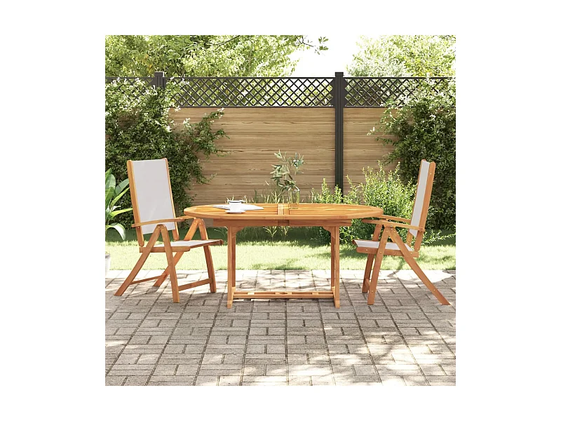 Sillas de jardín plegables 2 uds madera maciza acacia textileno ES702354