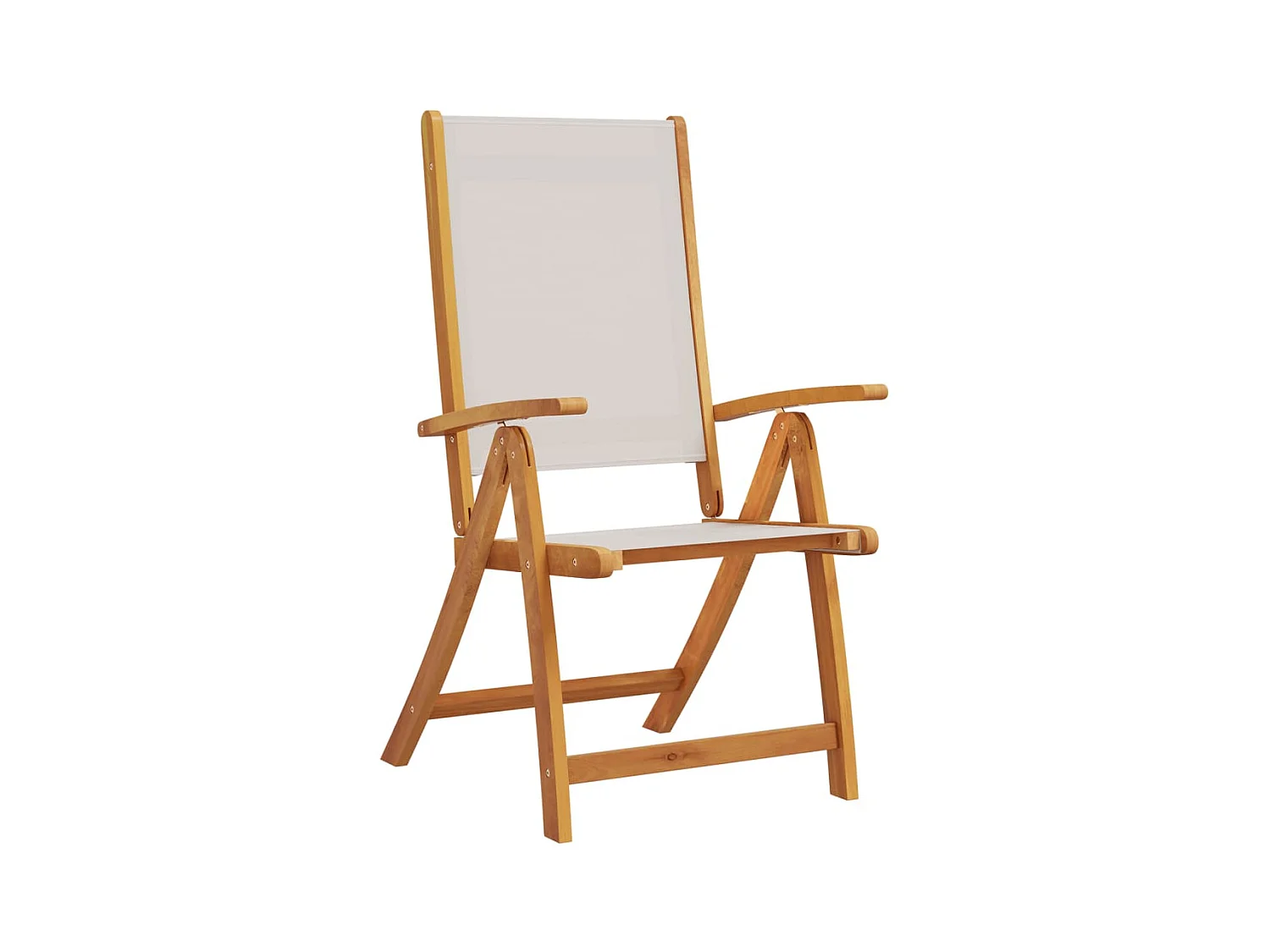 Lot de 2 Chaises pliables de jardin bois d'acacia et textilène FR231023
