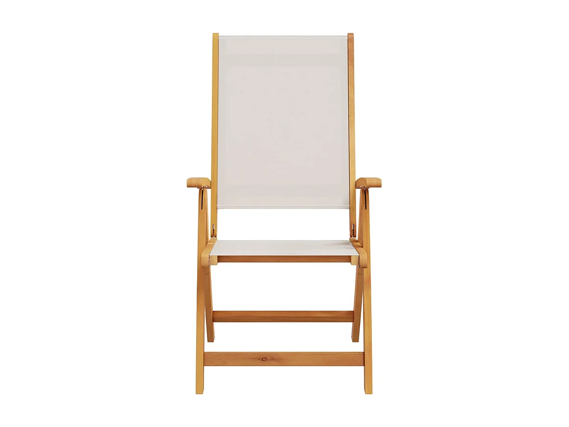 Lot de 2 Chaises pliables de jardin bois d'acacia et textilène FR231023