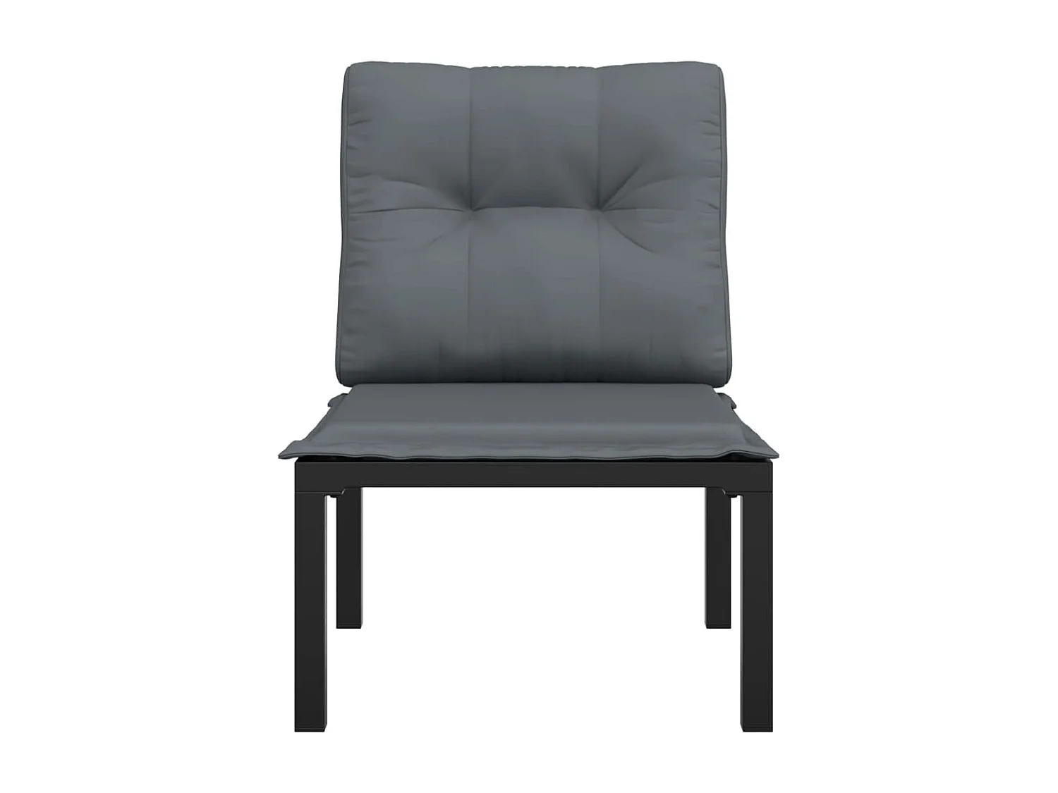 Chaise de jardin avec coussins noir/gris résine tressée FR97491