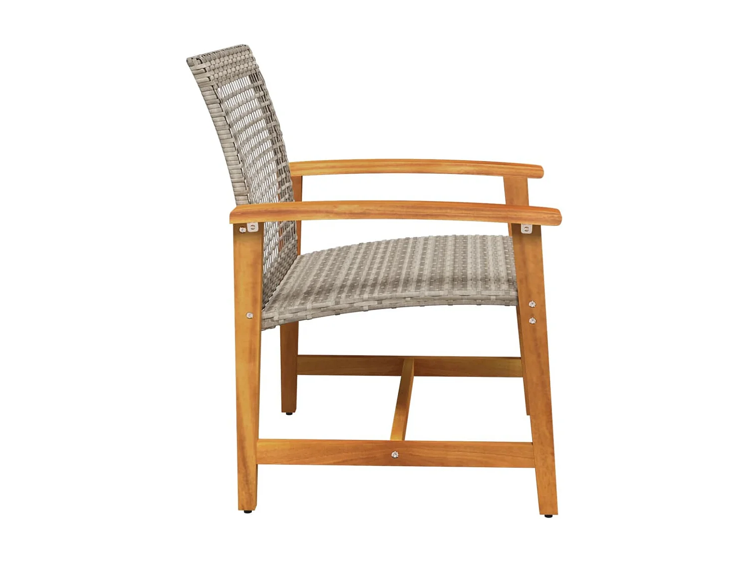 Lot de 2 Chaises de jardin gris résine tressée et bois d’acacia FR30827