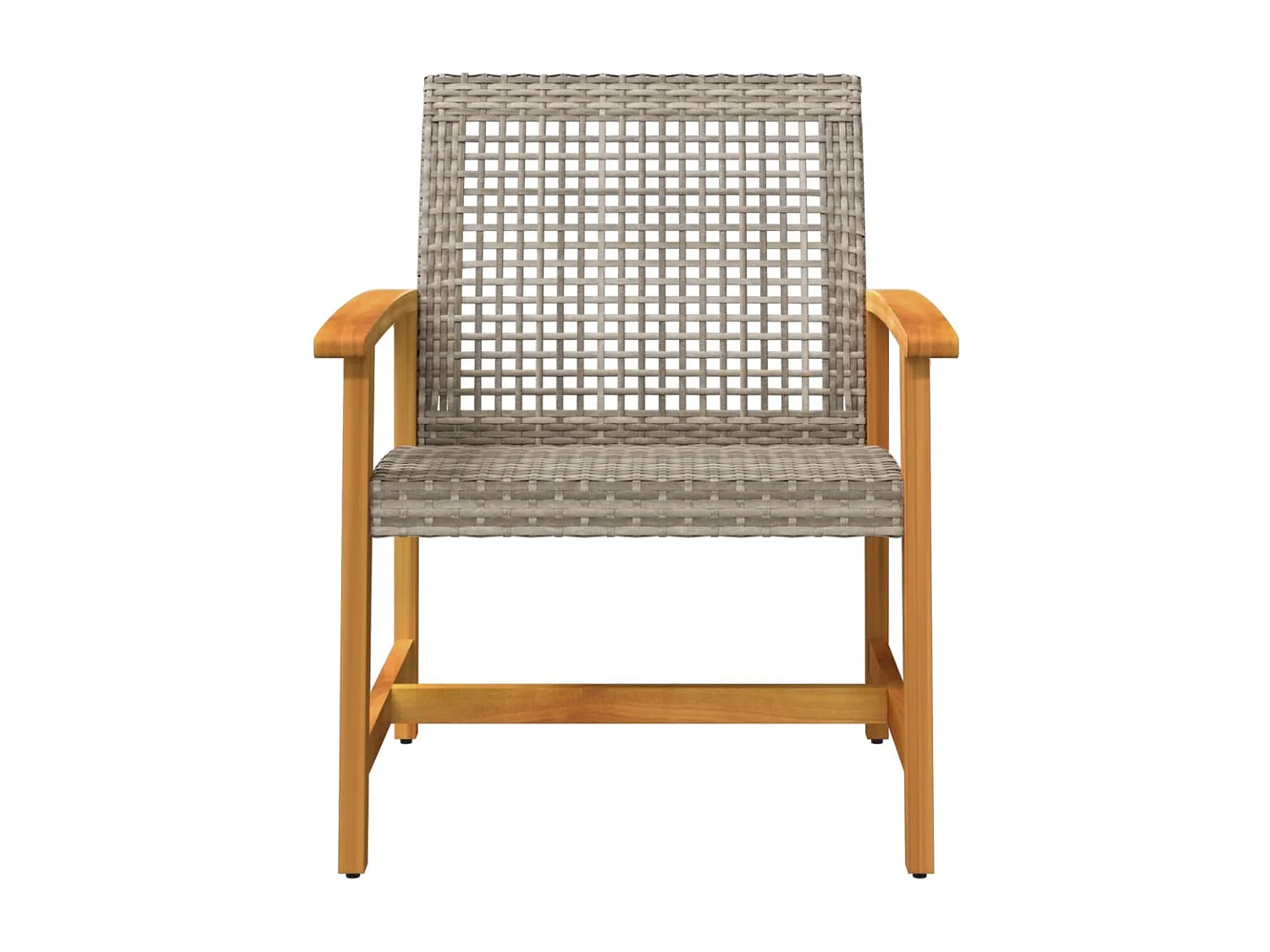 Lot de 2 Chaises de jardin gris résine tressée et bois d’acacia FR30827