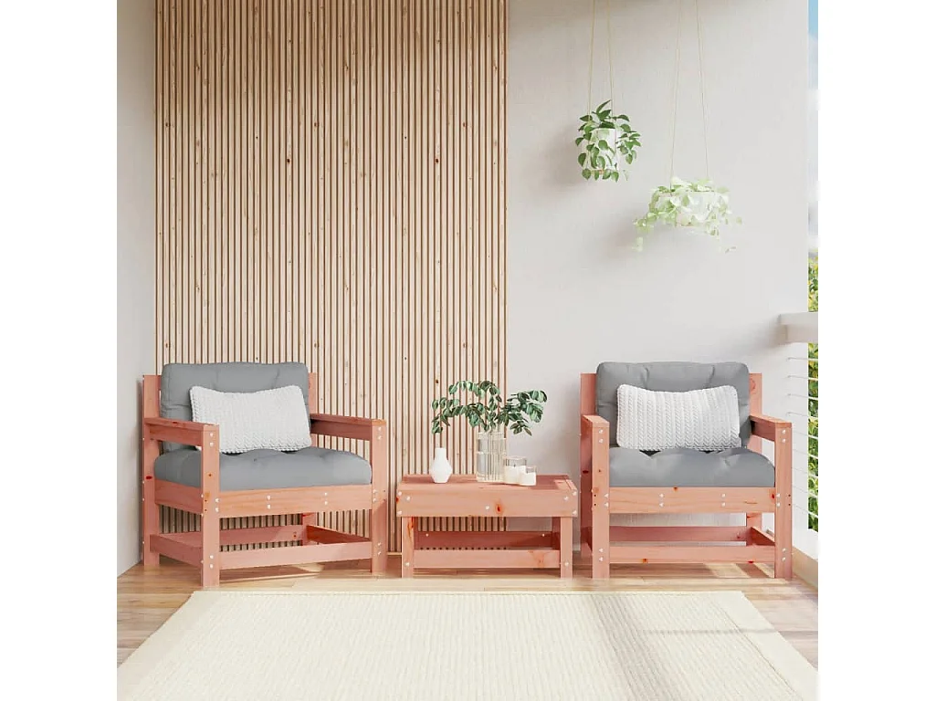 Lot de 2 Chaises de jardin cm bois massif douglas FR14105