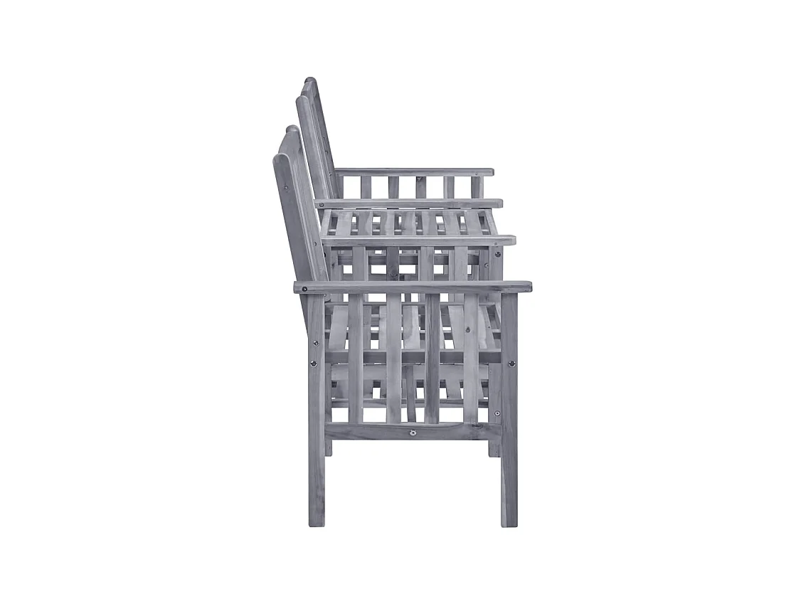 Chaises de jardin avec table à thé et coussins Acacia solide FR34904