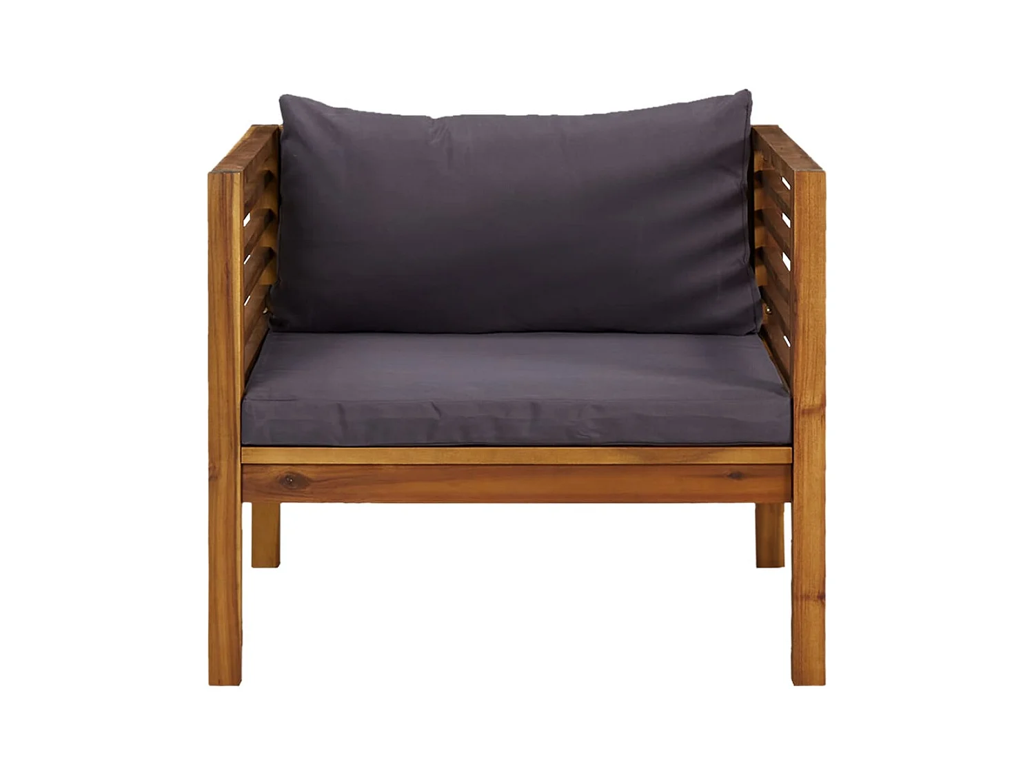 Chaise de jardin avec coussins gris foncé Bois d'acacia massif FR678187