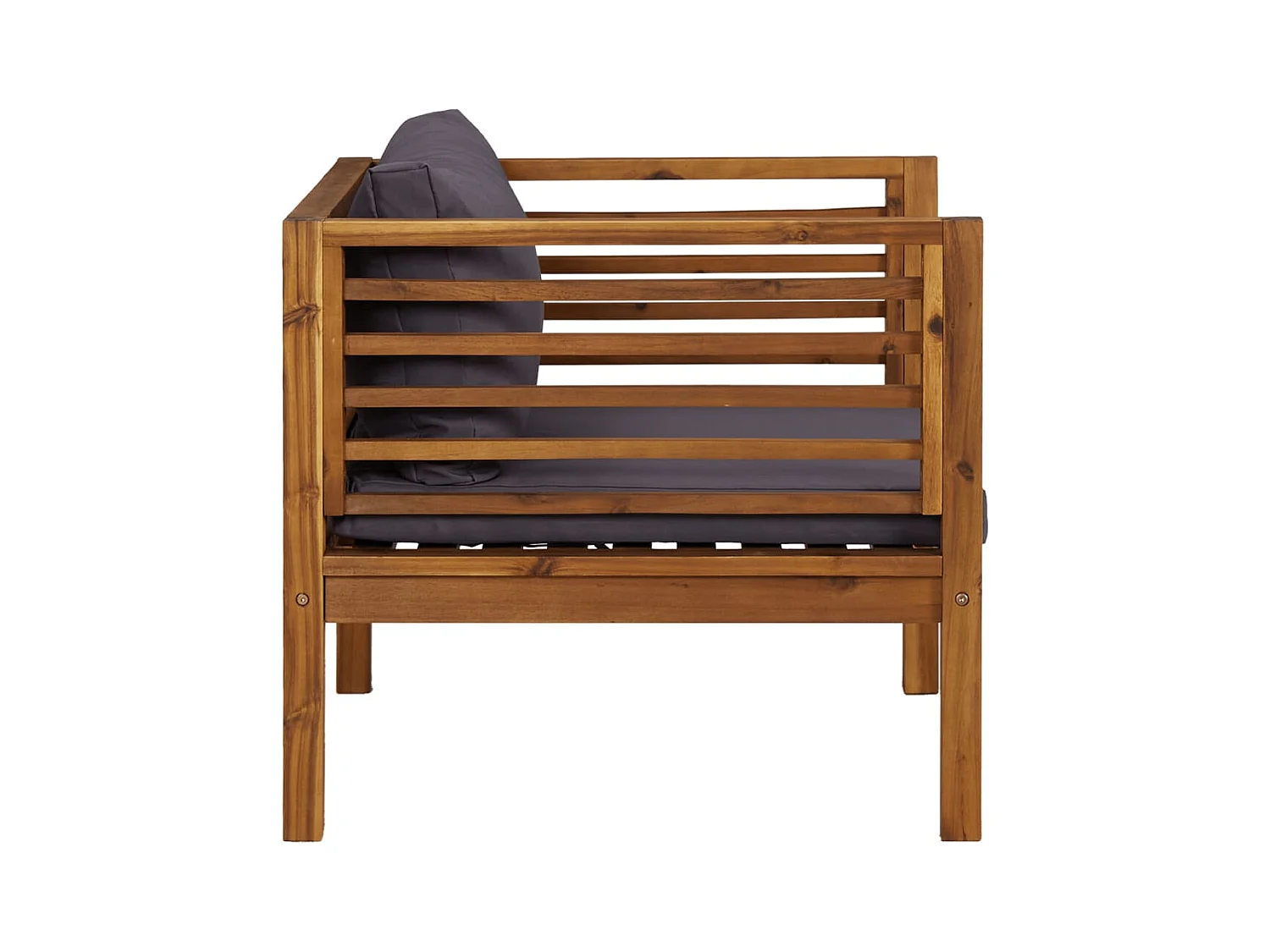 Chaise de jardin avec coussins gris foncé Bois d'acacia massif FR678187