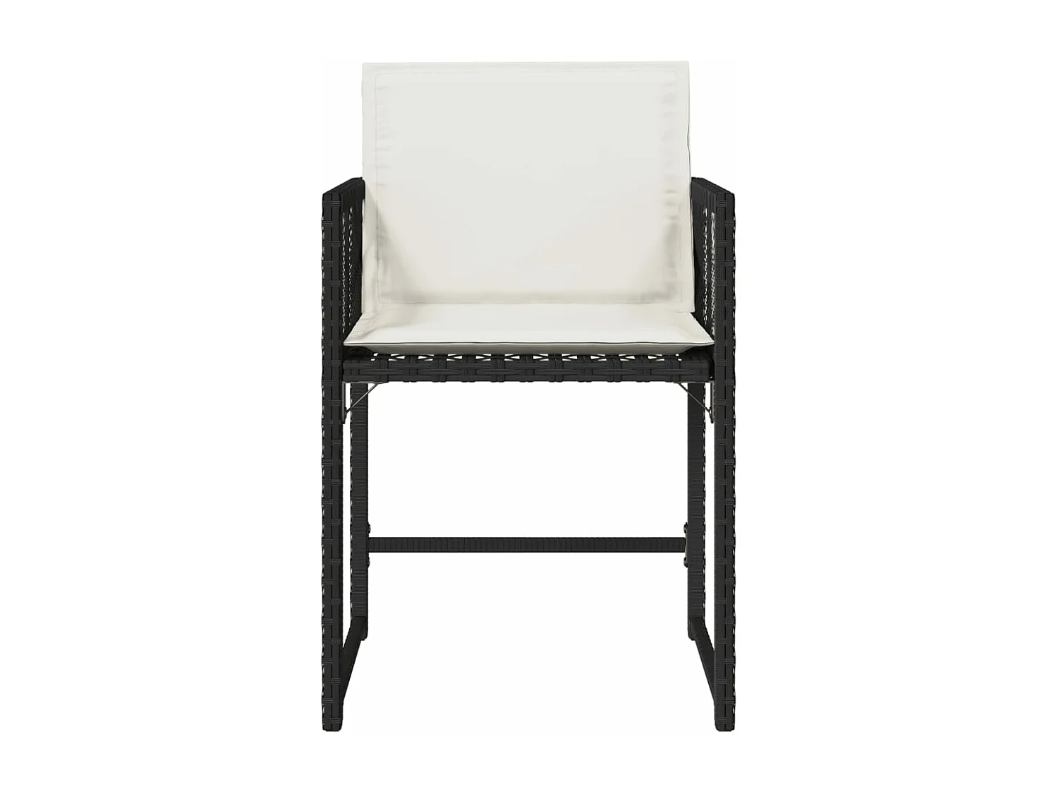 Lot de 4 Chaises de jardin avec coussins noir résine tressée FR252271