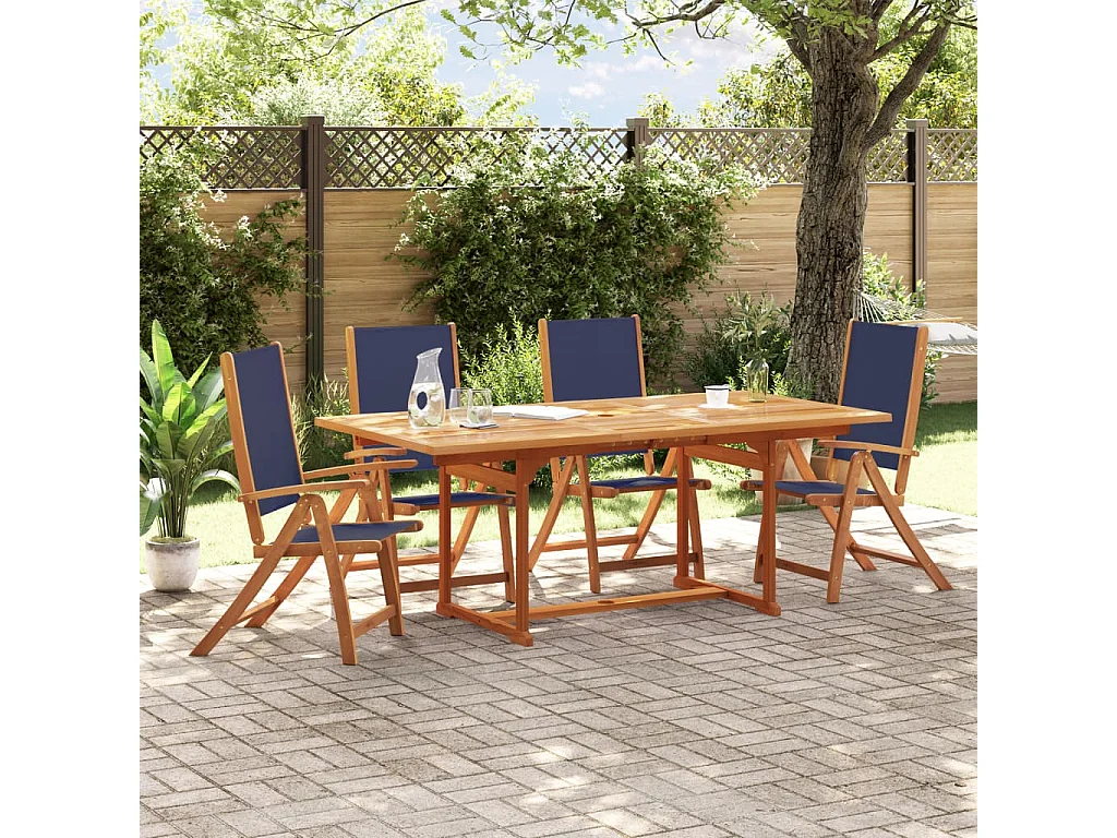 Cadeiras de jardim dobráveis 4 pcs acácia maciça e textilene PT366501
