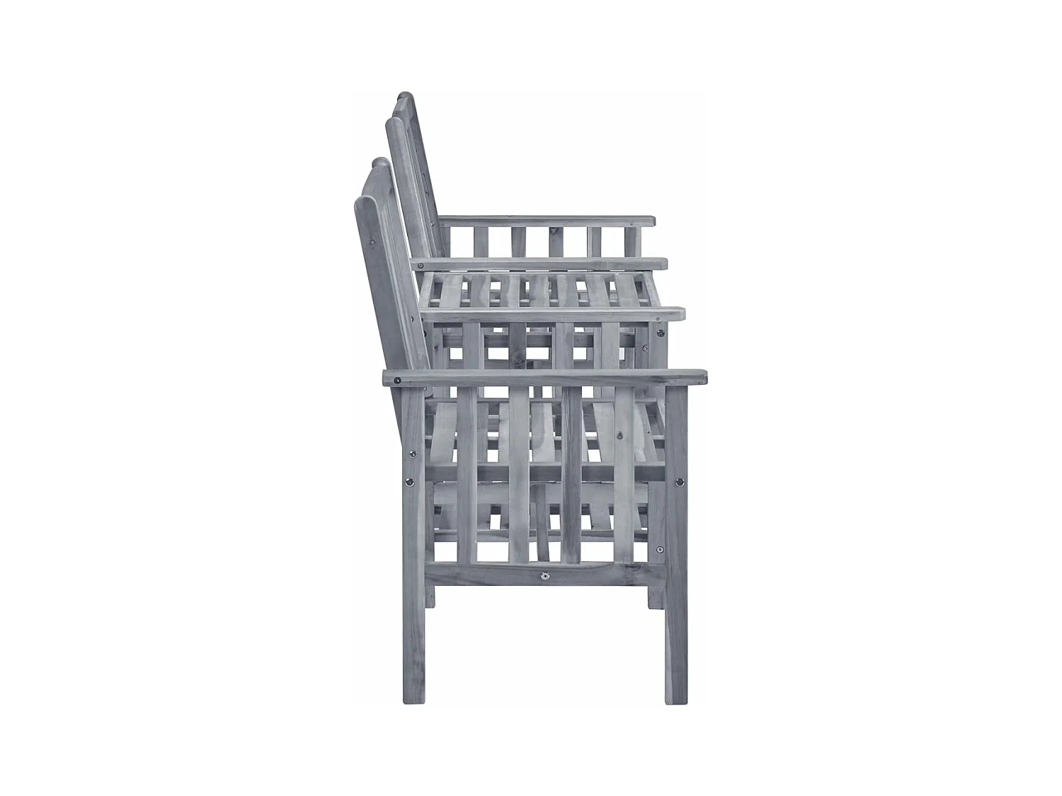 Chaises de jardin avec table à thé et coussins Acacia solide FR55801
