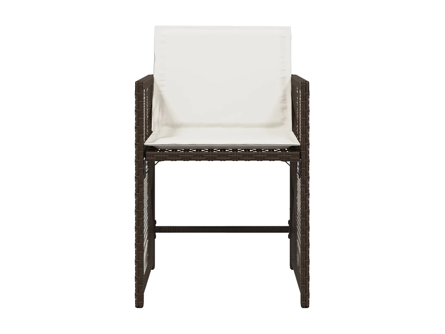 Lot de 4 Chaises de jardin avec coussins marron résine tressée FR378611