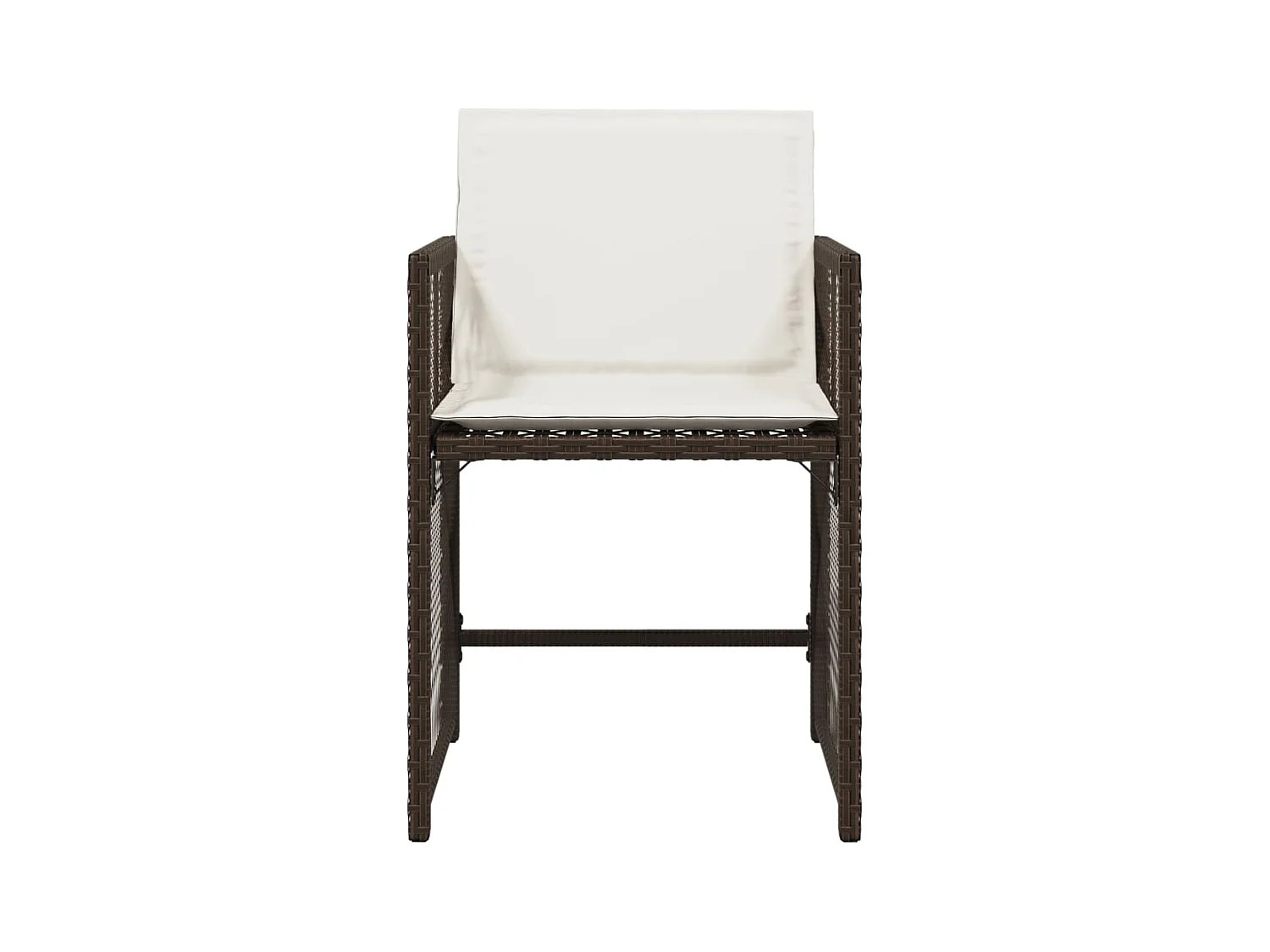Lot de 4 Chaises de jardin avec coussins marron résine tressée FR378611