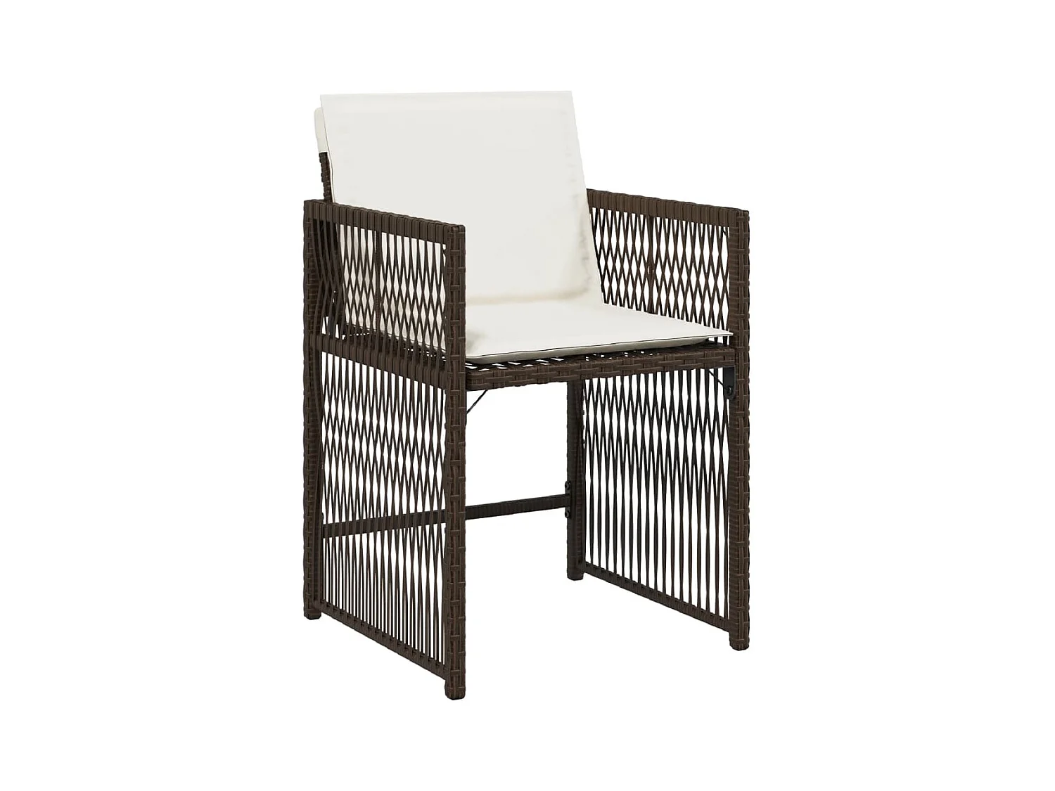 Lot de 4 Chaises de jardin avec coussins marron résine tressée FR378611