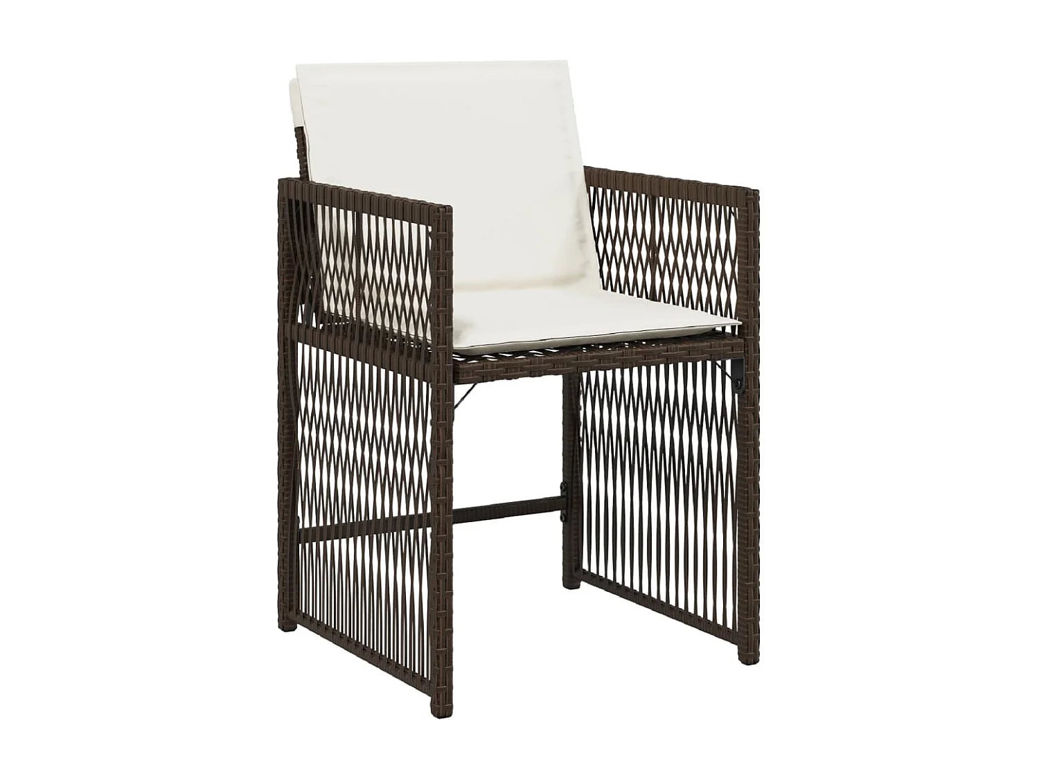 Lot de 4 Chaises de jardin avec coussins marron résine tressée FR378611