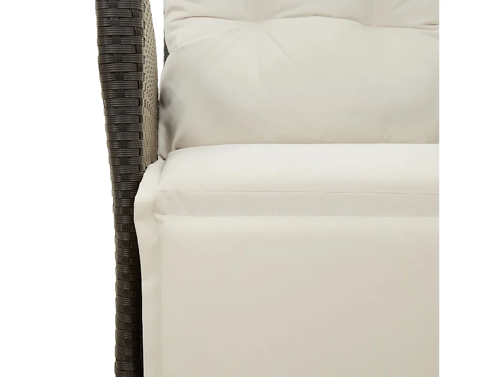 3-delige Tuinset met kussens poly rattan zwart BE878099