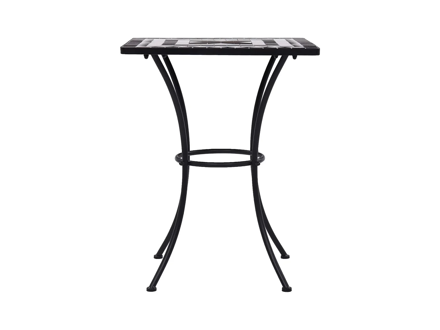 Mesa y sillas de bistró 3 pzas mosaico cerámica negro y blanco ES523461