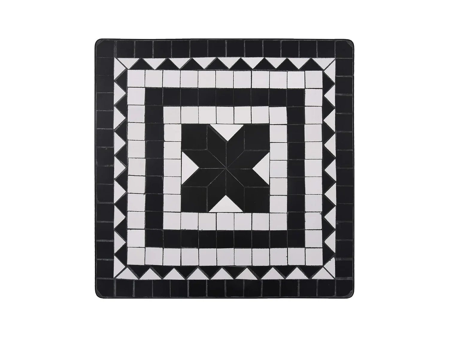Mesa y sillas de bistró 3 pzas mosaico cerámica negro y blanco ES523461